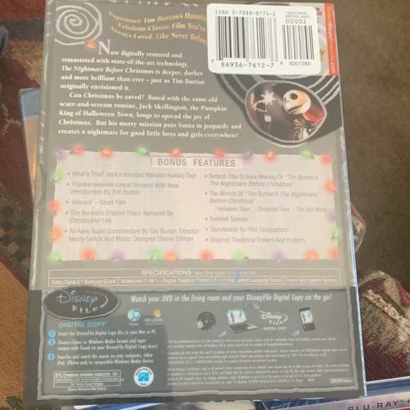 he Nightmare Before Christmas Disney DVD, 2-Disc Set Collectors Edition New - Picture 2 of 4